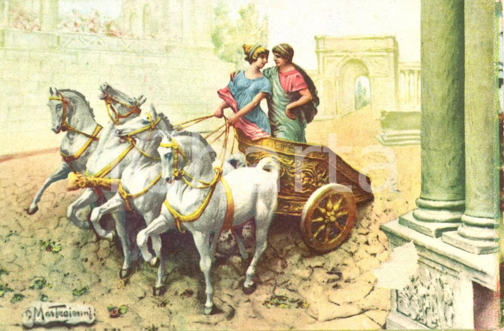 Cartolina originale da collezione 1923 QUO VADIS Vinicio e Crisotemi Illustrazione Domenico MASTROIANNI *Cartolina 1