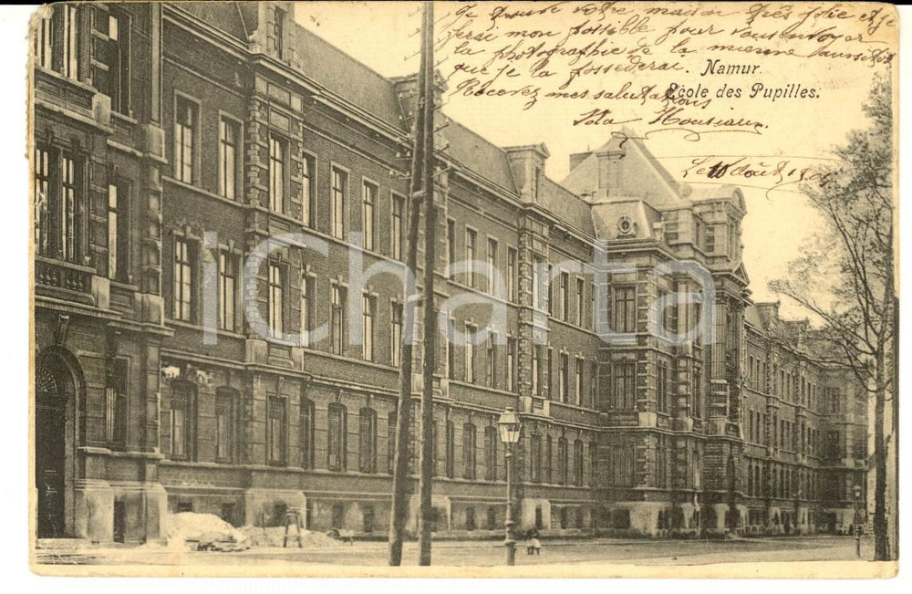 Cartolina originale da collezione 1904 NAMUR BELGIQUE Ecole des Pupilles Carte postale VINTAGE 1