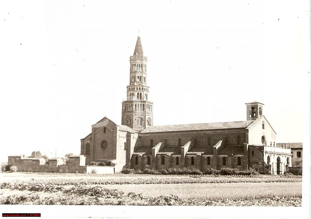 Fotografia d epoca originale 1930 Milano CHIARAVALLE  Monastero e cimitero Veduta 1