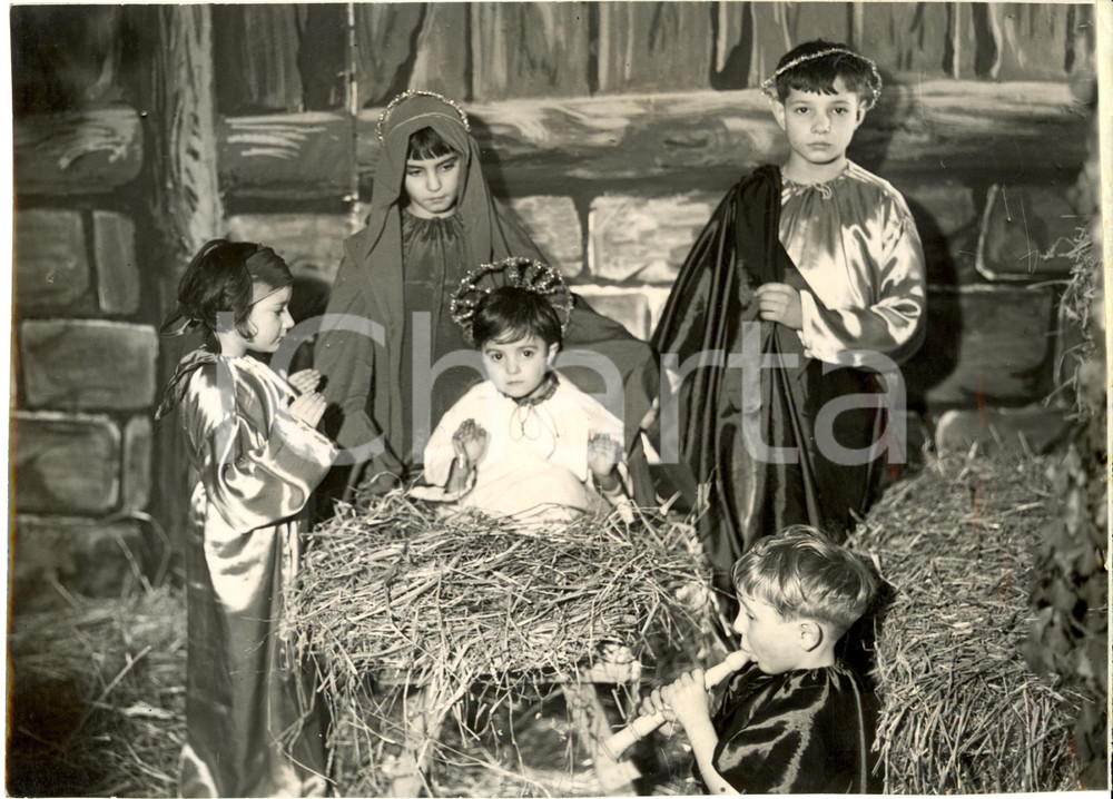 Fotografia d epoca originale 1934 MILANO Presepio vivente all asilo all aperto del parco TROTTER Fotografia 1