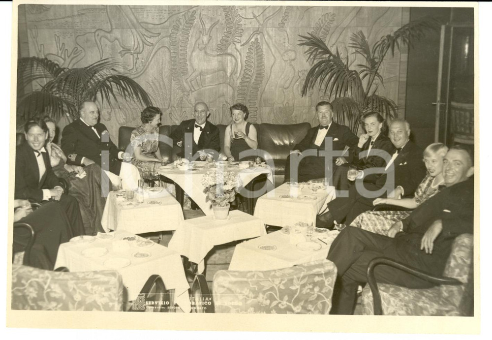 Fotografia d epoca originale 1944 HOME LINES M.V. ITALIA Ugo CHINCA a una serata di gala in crociera 1