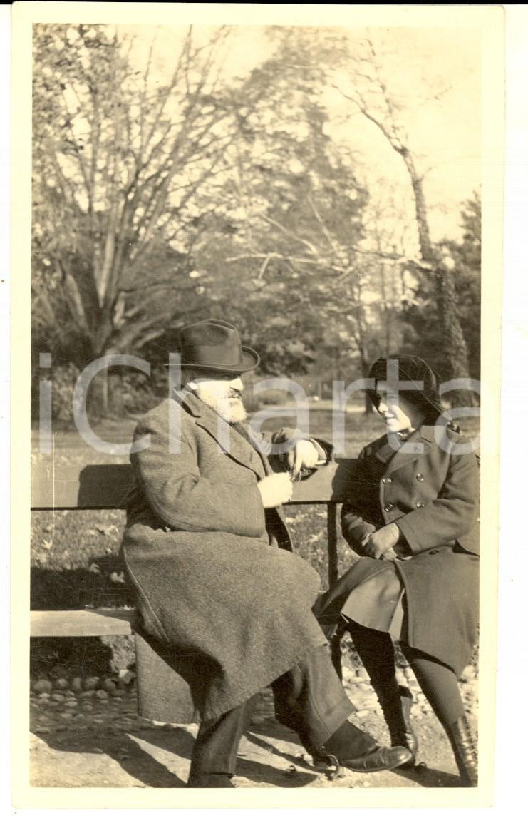 Fotografia d epoca originale 1915 MILANO Parco SEMPIONE Laura BIAGGI con il padre Foto 10x14 cm 1
