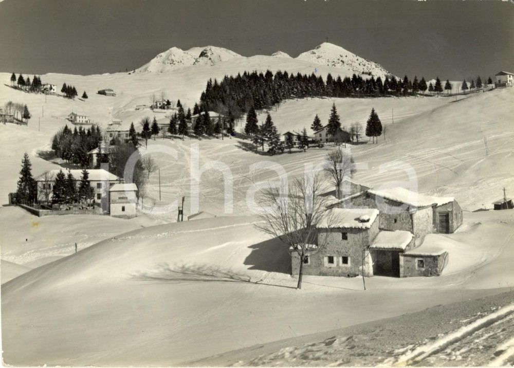 Cartolina originale da collezione 1950 ca MONTE FARNO (BG) Veduta campi da sci con Pizzo FORMICO *Cartolina FG VG 1