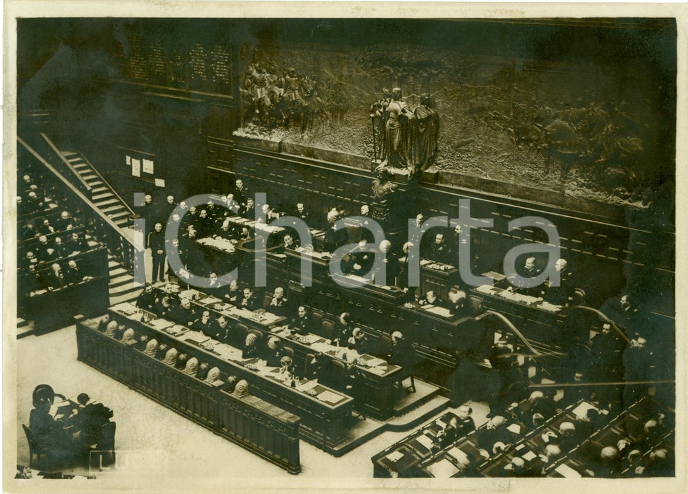 Fotografia d epoca originale 1938 ROMA Governo MUSSOLINI a ultima riunione CAMERA DEPUTATI Fotografia 1