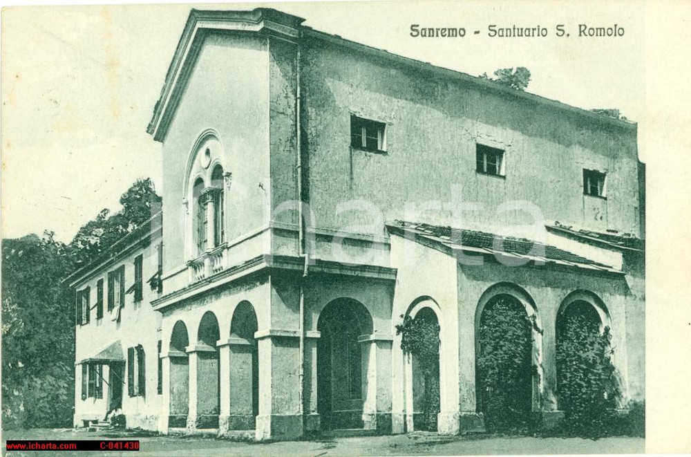 Cartolina originale da collezione 1933 SANREMO IM Santuario di SAN ROMOLO FP VG 1