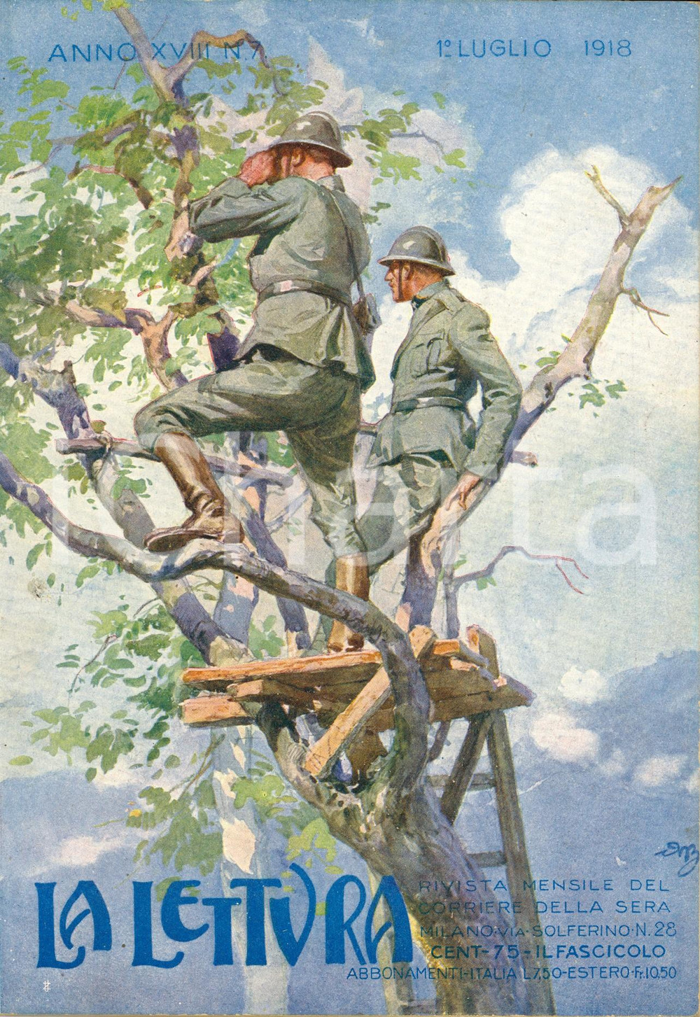 Giornale, rivista storica 1918 LA LETTURA Il prestito di guerra americano *ILLUSTRATA Anno XVIII n°7 1