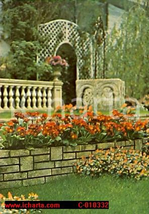 Cartolina originale da collezione 1976 GENOVA Fiera EUROFLORA Esposizione fiori VINTAGE Fioriera Cartolina FG NV 1