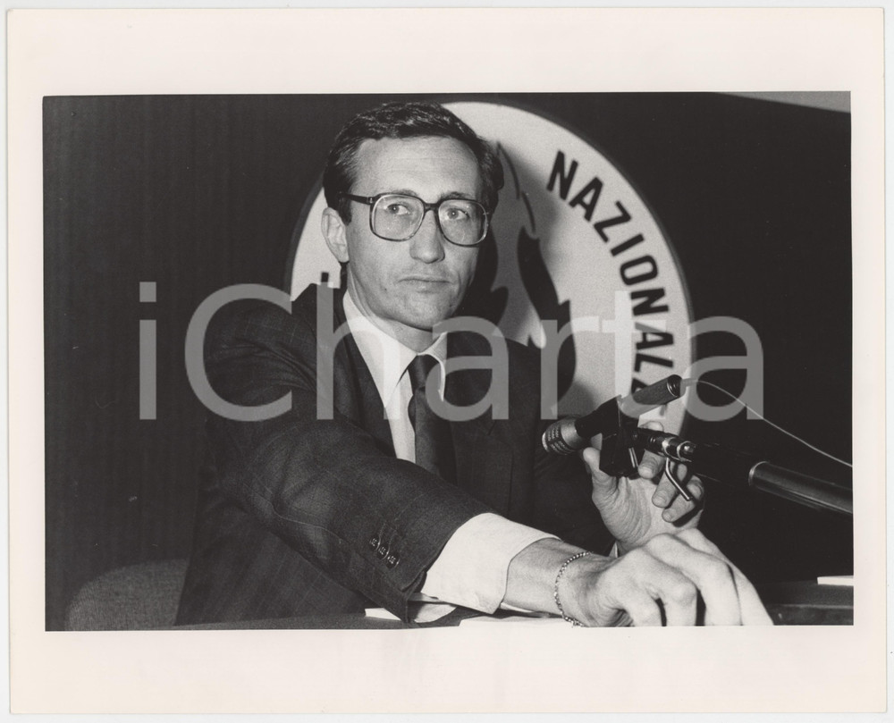 Fotografia d epoca originale 1993 MSI  ALLEANZA NAZIONALE Gianfranco FINI Ritratto  Foto 25x20 cm 3 1