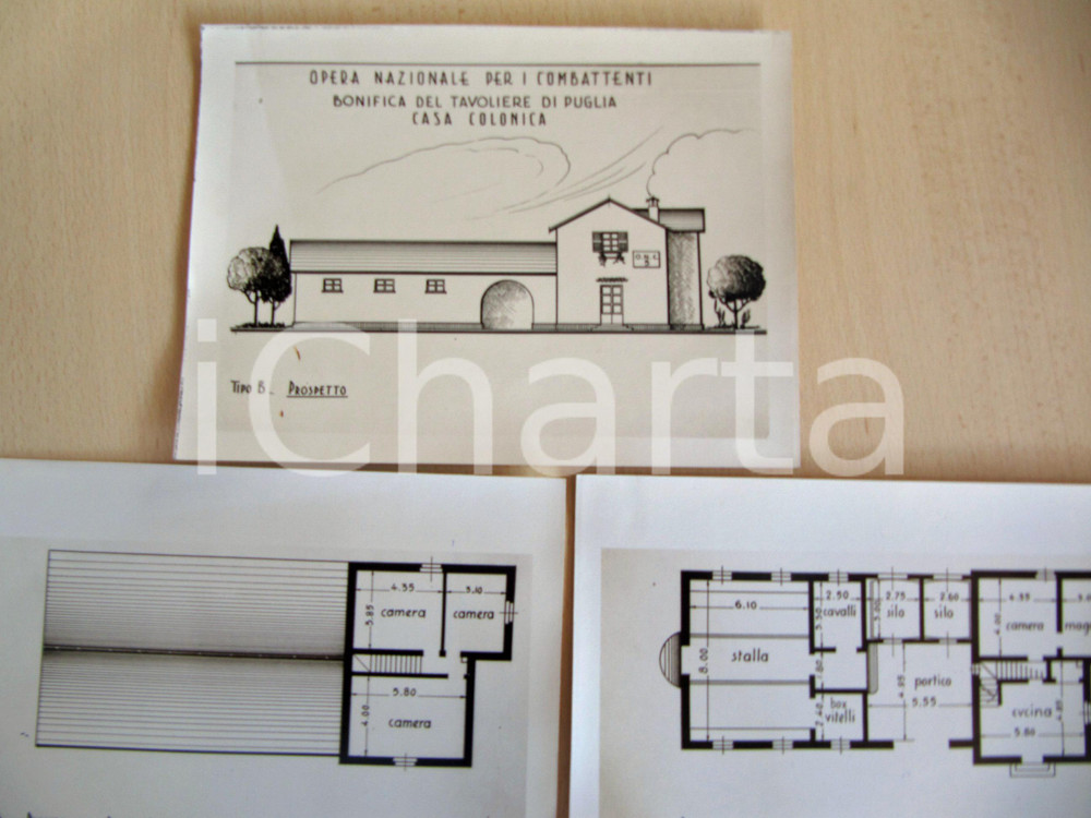 Fotografia d epoca originale 1939 FOGGIA Progetto di casa colonica BONIFICA DEL TAVOLIERE 1