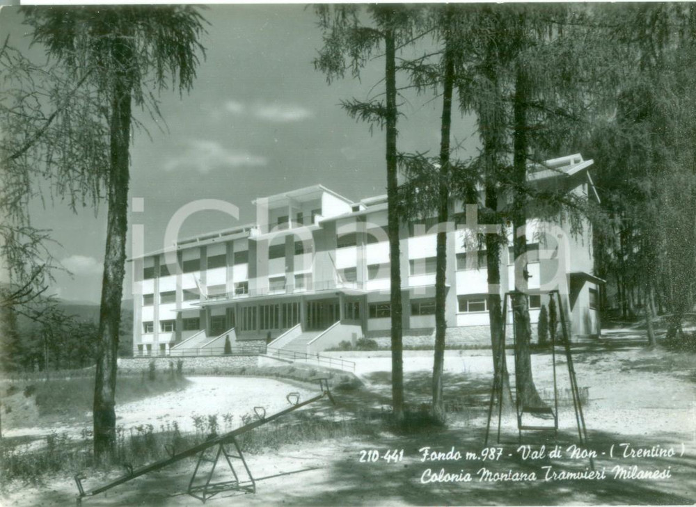 Cartolina originale da collezione 1955 ca FONDO Colonia Montana Tramvieri Milanesi in VAL DI NON Cartolina FG NV 1