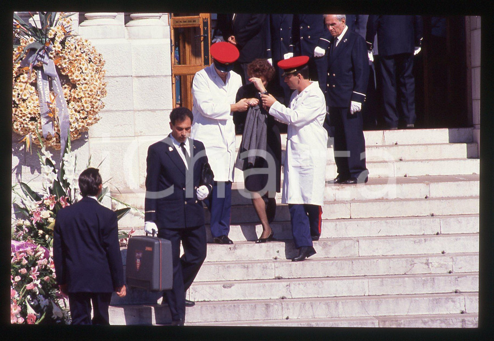 Fotografia d epoca originale 35mm vintage slide 1990 PRINCIPATO DI MONACO Funerali di Stefano CASIRAGHI 38 1