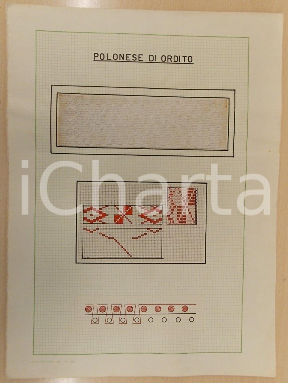Oggetto da collezione cartaceo 1941 BERGAMO Angelo GALIGNANI Studi su campionari tessuto - Polonese di ordito 1