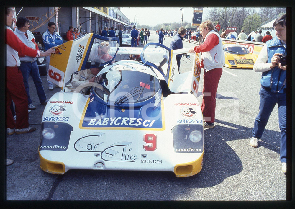 35mm vintage slide* 1986 360 KM MONZA PORSCHE 956 Obermaier Racing ai box (2)