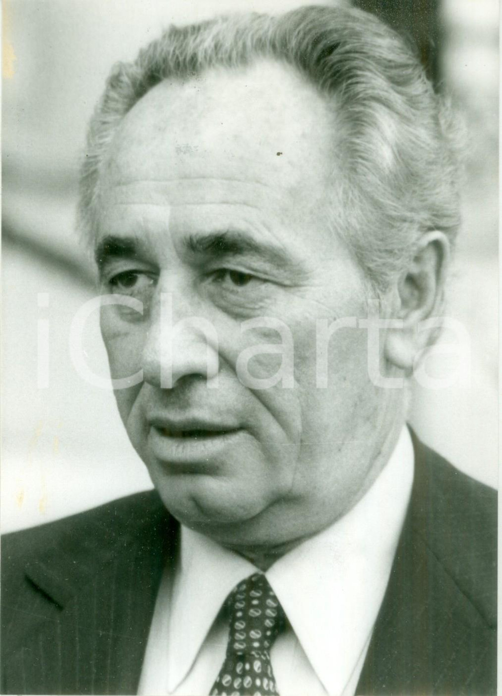 Fotografia d epoca originale 1984 ISRAELE Shimon PERES prima delle elezioni legislative Fotografia 1