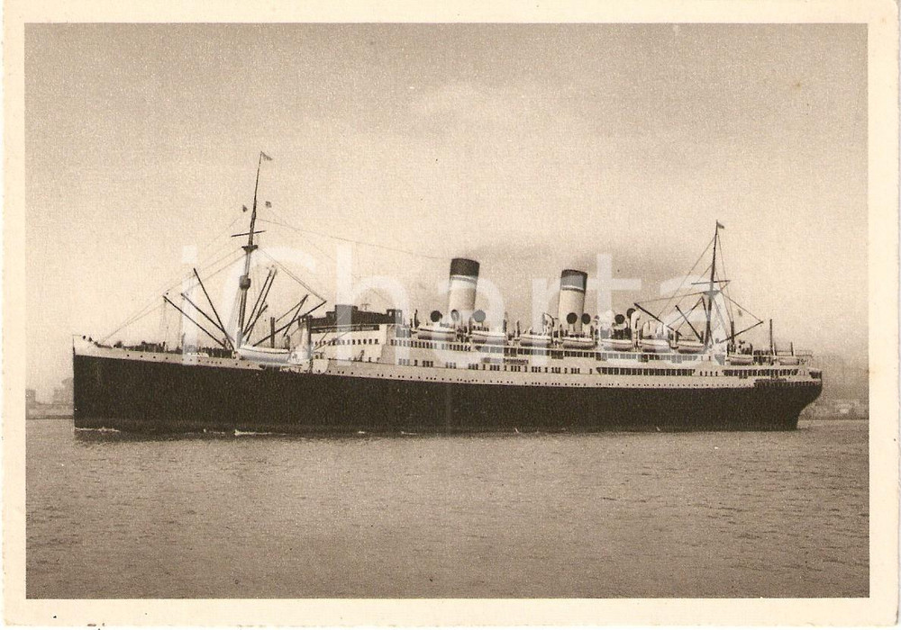 Cartolina originale da collezione 1935 MARINA MERCANTILE Piroscafo CONTE BIANCAMANO Flotte riunite ITALIA FG 1
