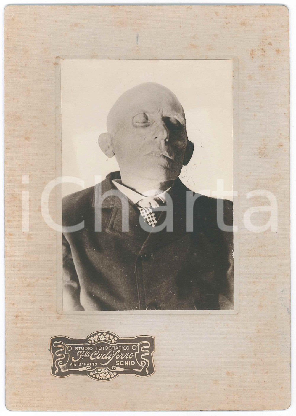 1903 SCHIO (VI) Ritratto di Pietro BOTTENE - Foto POST MORTEM 17x23 cm