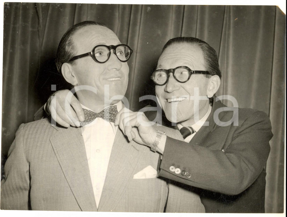 1955 LONDON Madame Tussauds - Arthur ASKEY and his wax twin *Photo 20x15 cm