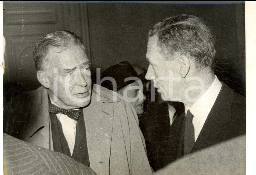 Fotografia d epoca originale 1959 PARIS ConfÃ©rence des Quatre  Christian HERTER et Maurice COUVE DE MURVILLE 1