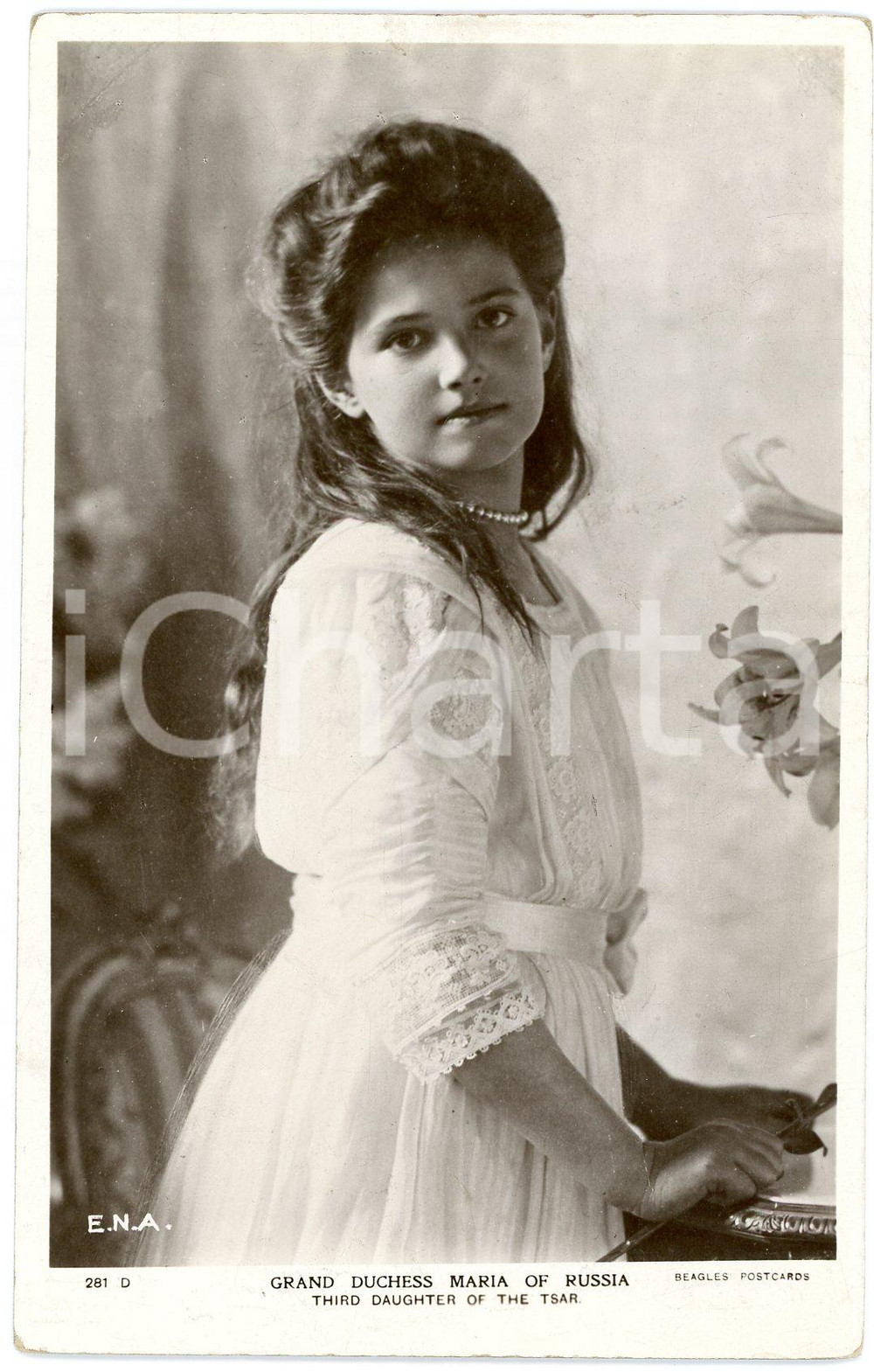 1910 ca HOUSE OF ROMANOV Grand Duchess Maria of Russia - Postcard FP NV Cartolina postale d'epoca, non viaggiata FAIR/discreto Lievi smussature agli angoli Formato: FP originale e autentica 1