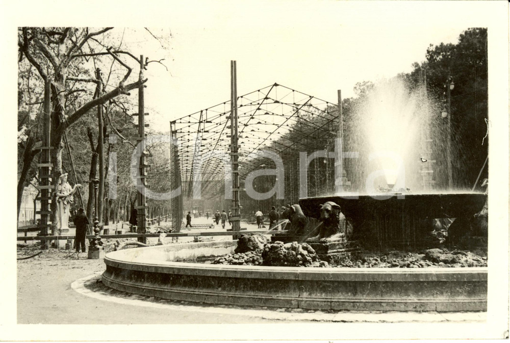 Fotografia d epoca originale 1933 NAPOLI Fiera dell AGRICOLTURA  Preparativi alla Villa Comunale Fotografia 1