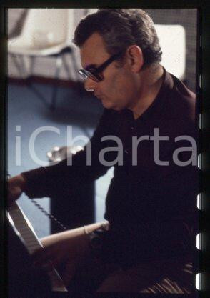 35mm vintage slide* 1980 ca ITALY pianist musician Pino CALVI in the studio (3)