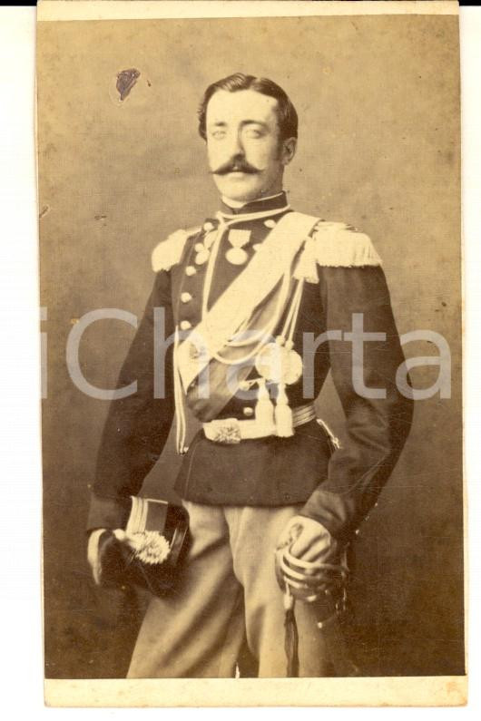 Fotografia d epoca originale 1865 ca BRUXELLES Portrait d un haut officier Photo Alphonse PLUMIER CDV 1