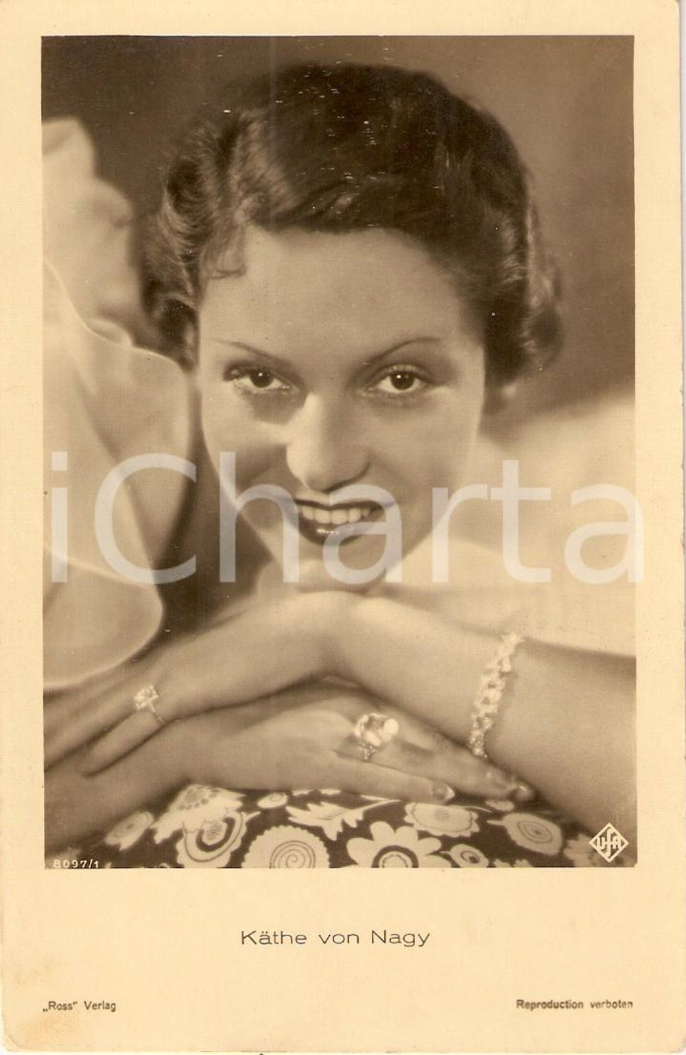 Cartolina originale da collezione 1940 ca CINEMA Actress KÃ¤the VON NAGY Portrait *Cartolina FP VG 1