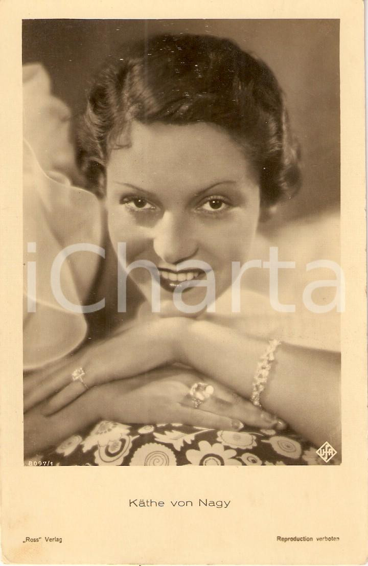 Cartolina originale da collezione 1940 ca CINEMA Actress KÃ¤the VON NAGY Portrait Cartolina FP VG 1