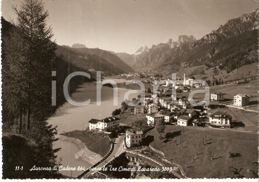 Cartolina originale da collezione 1956 AURONZO DI CADORE BL Verso le TRE CIME DI LAVAREDO Cartolina FG VG 1