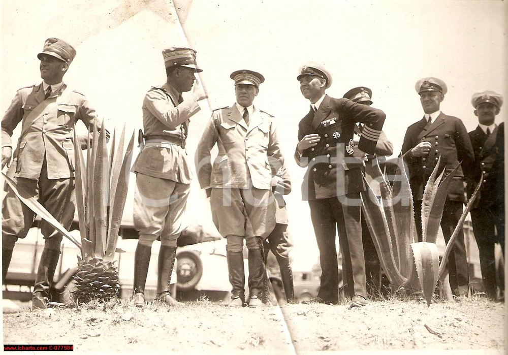 Fotografia d epoca originale 1929 Eritrea Governatore Zoli con Lindau e Cona Foto 1