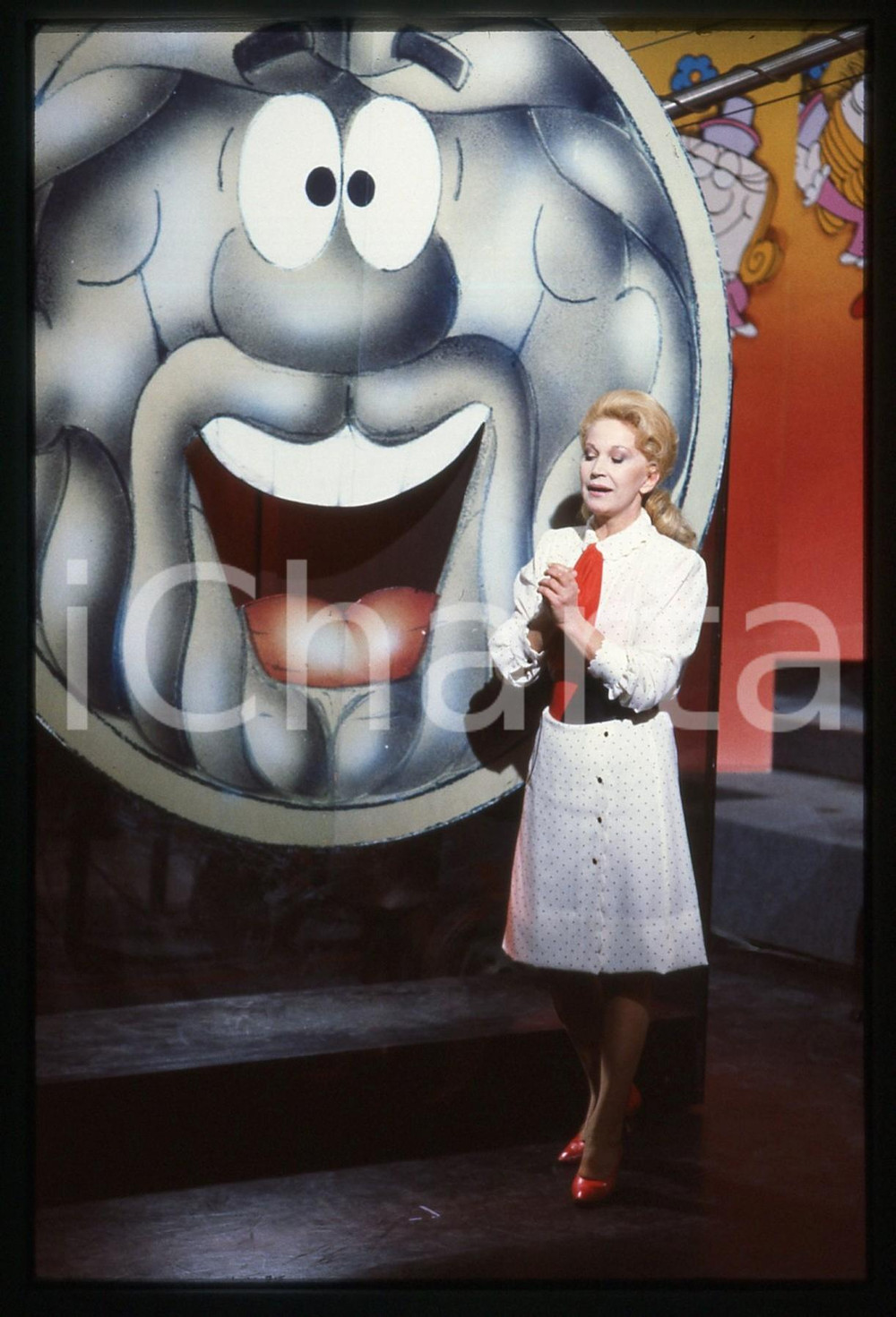 Fotografia d epoca originale 35mm vintage slide 1984 RAI UNO Luisa RIVELLI a I PROBLEMI DEL SIGNOR ROSSI 7 1