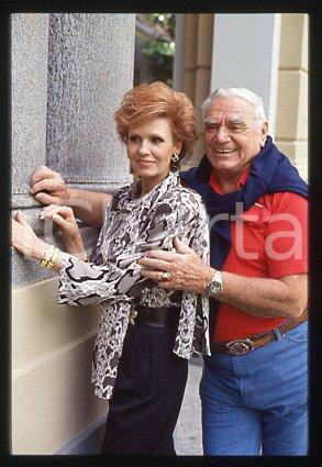 35mm vintage slide* 1999 ca ITALY Ernest BORGNINE American actor and wife (102)