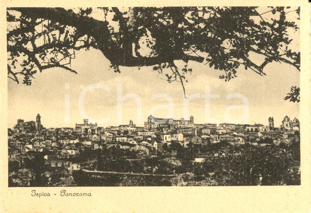 Cartolina originale da collezione 1940 ca ISPICA (RG) Veduta panoramica del paese *Cartolina postale FG NV 1