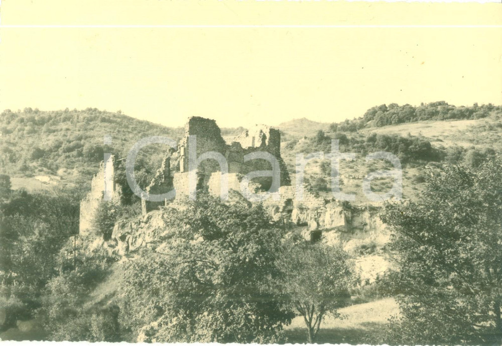 Fotografia d epoca originale 1940 ca MASDESCOURS FRANCE Le rovine del Castello Fotografia 1