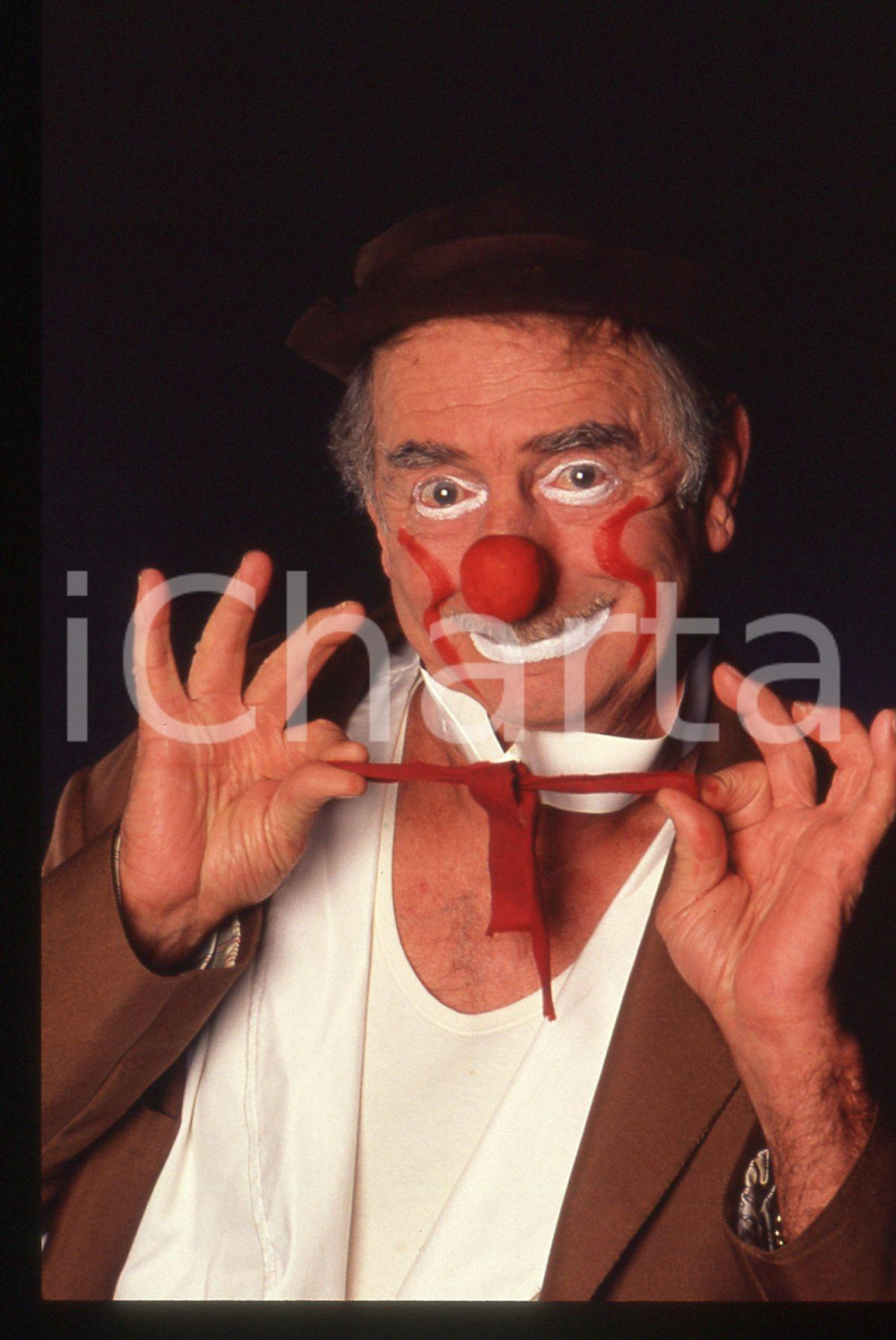 Fotografia d epoca originale 35mm vintage slide 1990ca FRANCE CIRCUS Achille ZAVATTA Clown AUGUSTE 1 1