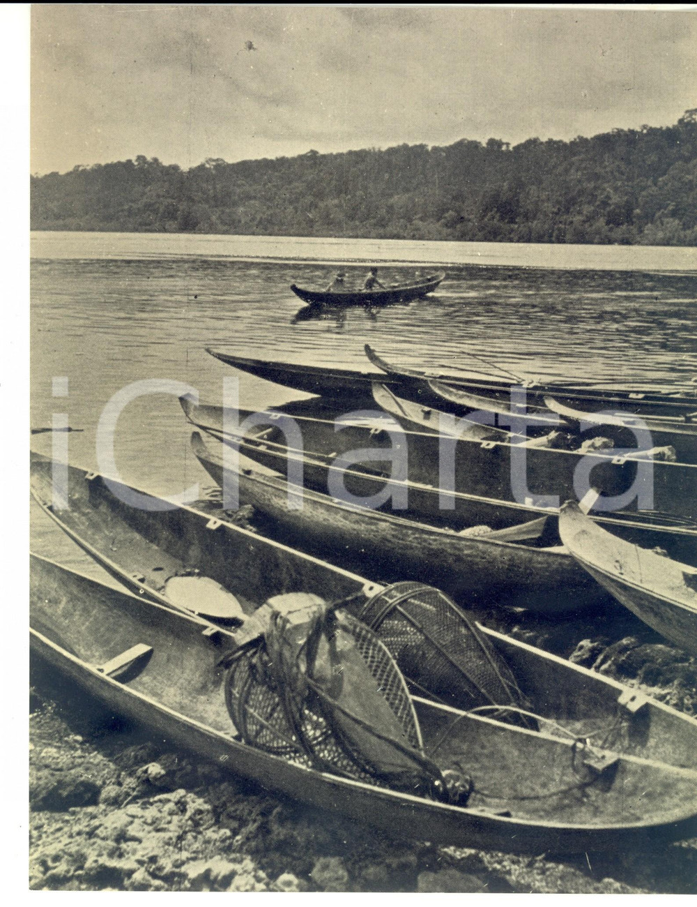 Fotografia d epoca originale 1960 ASIA Spiaggia con barche da pesca Fotografia ARTISTICA 20x26 cm 1