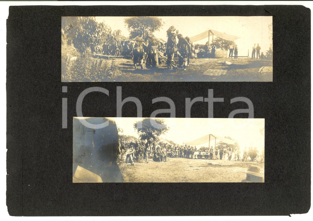 1890 ca USA Fiera in costume storico - Scene con pellerossa - 2 Foto RARE