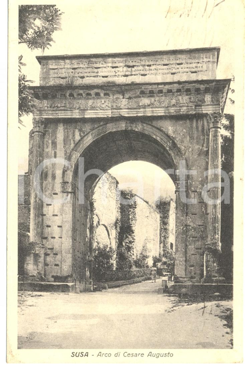 Cartolina originale da collezione 1939 SUSA (TO) Arco di Cesare Augusto *Cartolina postale FP VG 1