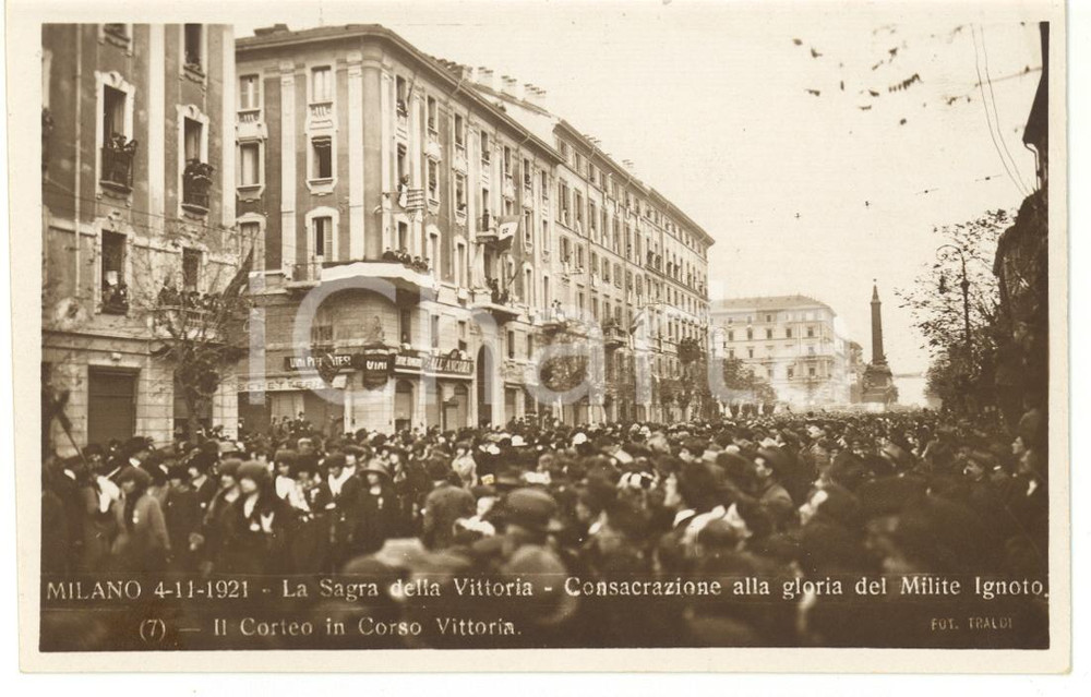 Cartolina originale da collezione 1921 MILANO Sagra della Vittoria  Consacrazione del Milite Ignoto  Cartolina 1