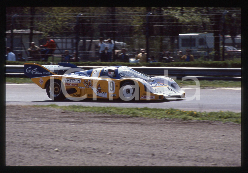 Fotografia d'epoca originale 35mm vintage slide* 1986 360 KM MONZA PORSCHE 956 Obermaier Racing durante gara 1
