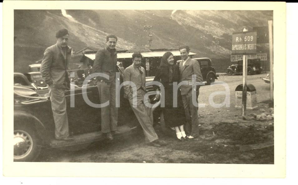 Fotografia d epoca originale 1937 COL DES ARAVIS F Turisti al valico Fotografia VINTAGE 12x7 1