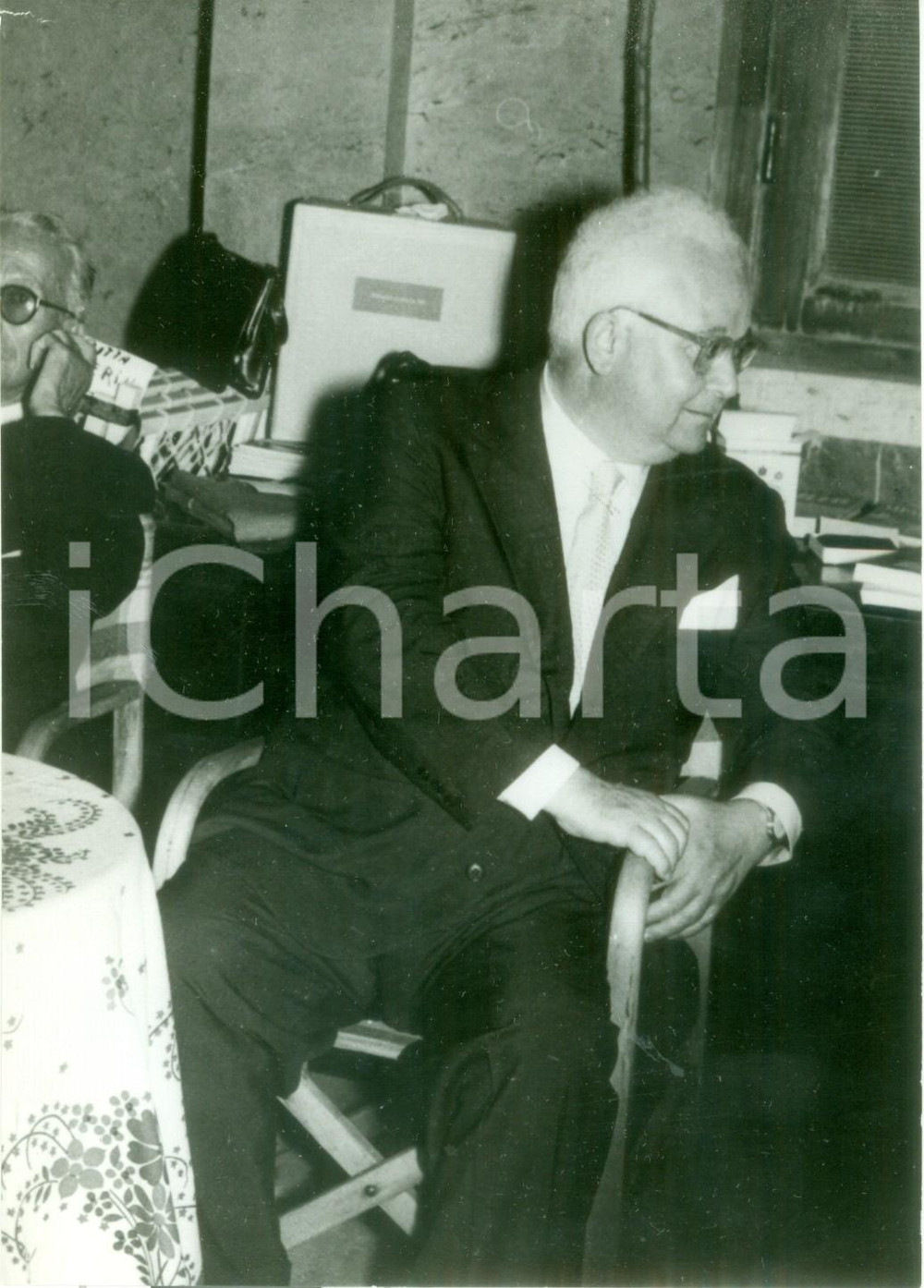 Fotografia d epoca originale 1955 PESCARA Critico letterario Francesco FLORA al Premio D ANNUNZIO Foto 1