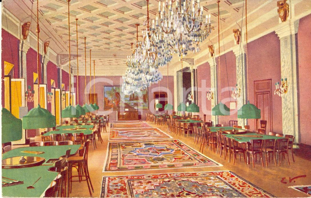 Cartolina originale da collezione 1933 SANREMO IM Casinò Municipale  Sala da gioco e circolo privato Cartolina 1