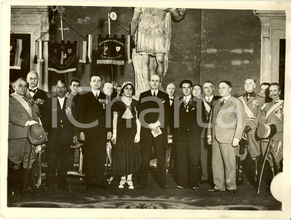 Fotografia d epoca originale 1932 ROMA Francesco BONCOMPAGNI LUDOVISI Medaglie al valor civile Fotografia 1