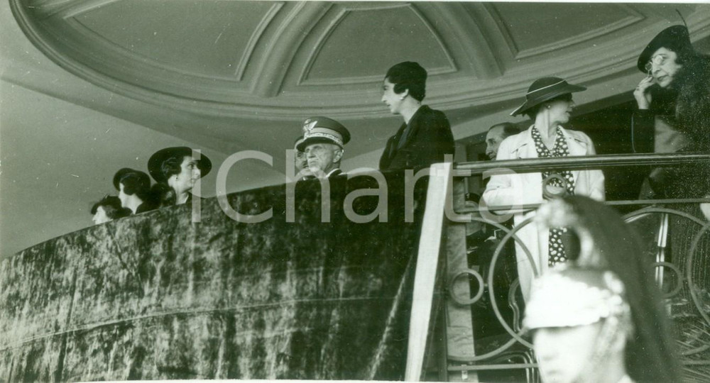 Fotografia d epoca originale 1936 ROMA Vittorio Emanuele III Giovanna di BULGARIA Ippodromo CAPANNELLE Foto 1