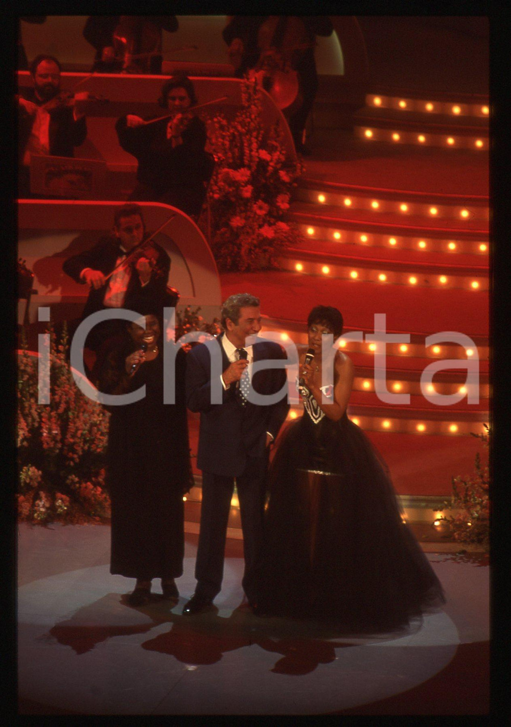 35mm vintage slide* 1995 SANREMO - Amii STEWART Randy CRAWFORD Gilbert BECAUD 2
