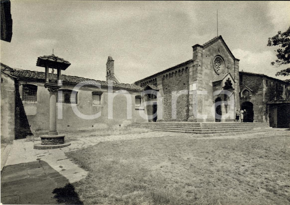 Cartolina originale da collezione 1955 FIESOLE (FI) Chiesa di SAN FRANCESCO Animata FG NV 1