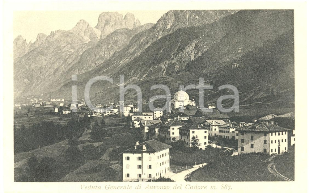 Cartolina originale da collezione 1930 ca AURONZO DI CADORE BL Veduta panoramica generale  Cartolina FP NV 1