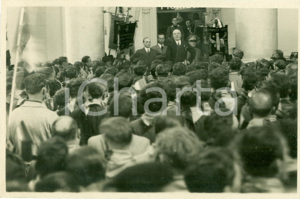 Fotografia d epoca originale 1935 GENOVA Raduno Gruppo Rionale Fascista ENRICO TOTI Fotografia 1