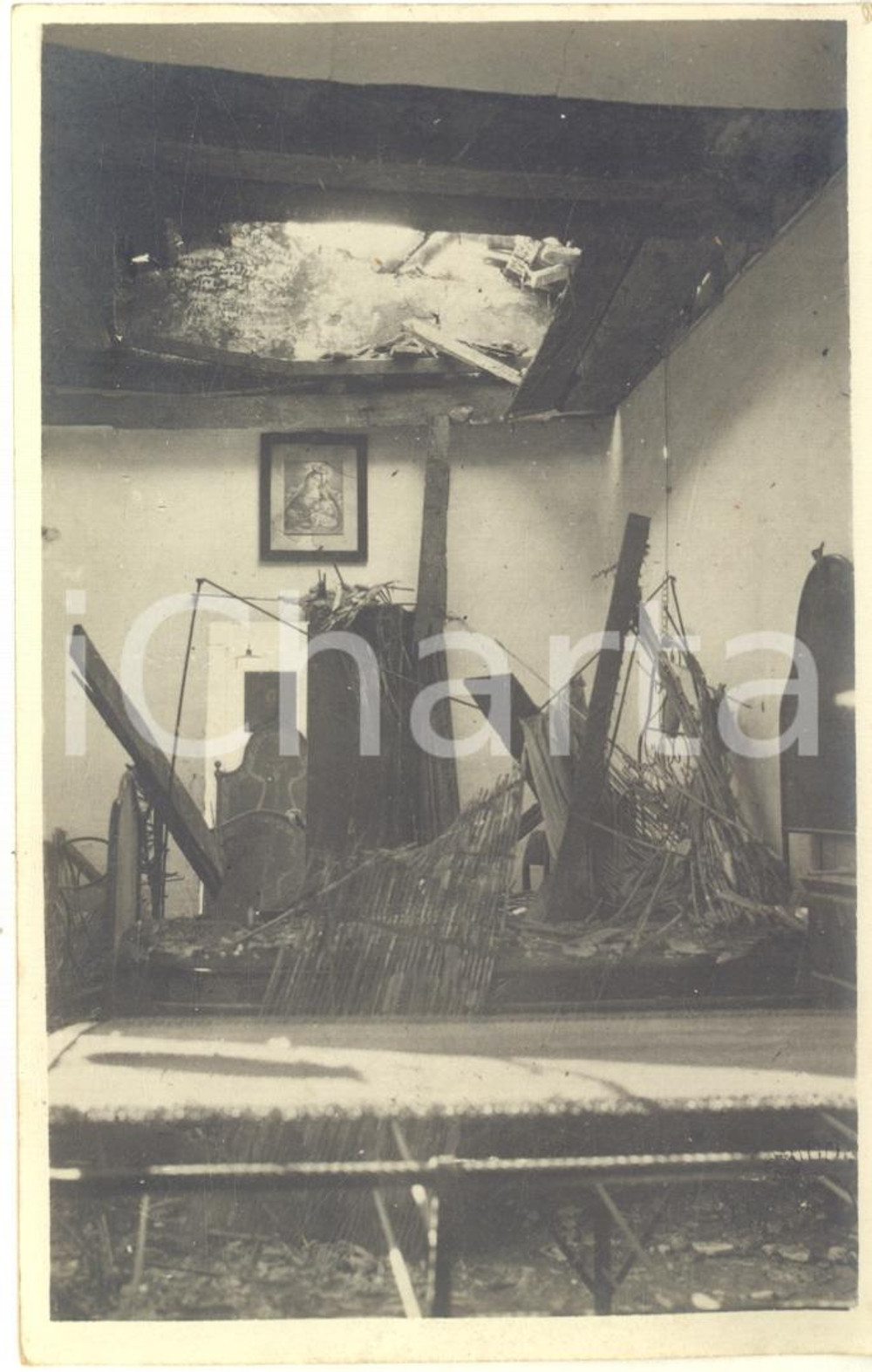 Fotografia d epoca originale 1918 WW1 PADOVA Bombardamenti austriaci  Danni al Collegio S. Rosa  Foto 9x13 1